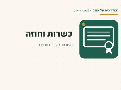 כשרות וחוזה, המדריכים של אתר אולם